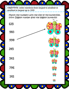 order and compare numbers up to 1000 puzzle worksheets and activities