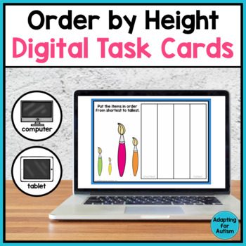 Preview of Order by Size (Height) Math Boom Cards