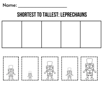 Preview of Order by Size- Shortest to Tallest: Leprechauns