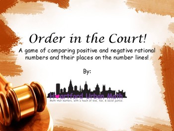 Preview of Order in the Court! A game of rational numbers, value, and order!