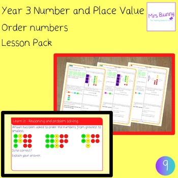 Preview of Order numbers lesson pack (Year 3 Number and Place Value) - UK