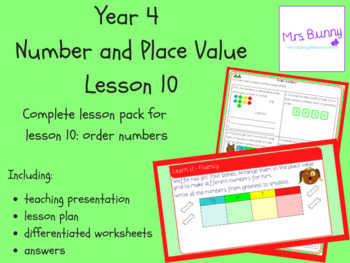 Preview of Order numbers lesson pack (Year 4 Number and Place Value)
