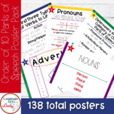 Order of 10 Parts of Speech Poster Pack and Reference Ring Cards