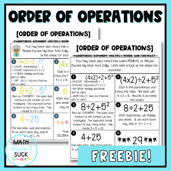 Preview of Order of Operation Anchor Chart