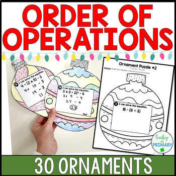 Preview of Order of Operations Christmas Activity for 5th|Holiday Math Craft Bulletin Board
