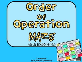 Preview of Order of Operation Maze (with Exponents)