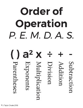 Preview of Order of Operation - PEMDAS