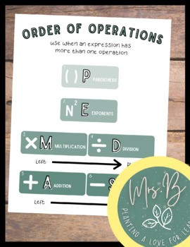 Preview of Order of Operation Printable