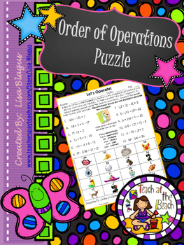 Preview of Order of Operation Puzzle