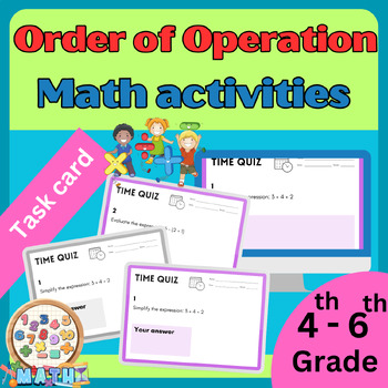 Preview of 40 Order of Operation: math activities 5th grade task card