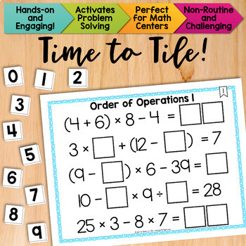 Preview of Order of Operations 1 [Without Exponents] Math Centers Math Tiles