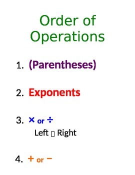 Preview of Order of Operations