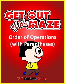 Preview of Order of Operations Maze/Worksheets - WITH Parentheses/Brackets