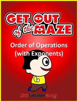 Preview of Order of Operations Maze - Parentheses/Brackets AND Exponents