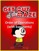 Order of Operations Maze - Parentheses/Brackets AND Exponents