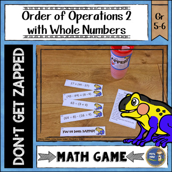 Preview of Order of Operations 2 Whole Numbers Don't Get ZAPPED Partner Math Game Review