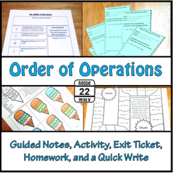 Preview of Order of Operations Notes and Activity