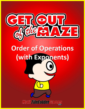 Preview of Order of Operations Maze WITH Parentheses/Brackets AND Exponents