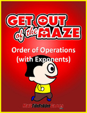 Order of Operations Maze WITH Parentheses/Brackets AND Exponents