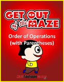 Order of Operations Mazes WITH Parentheses/Brackets (Fun W