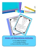Order of Operations ~ 4 corners and Commit & Toss Activity