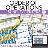 Order of Operations Activities Math Centers Print and Digi