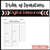 Order of Operations Activity Digital Resource