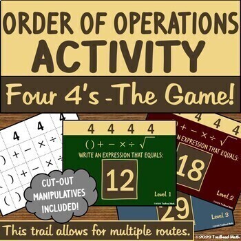 Preview of Order of Operations Activity | Four 4's Game | Google Slides