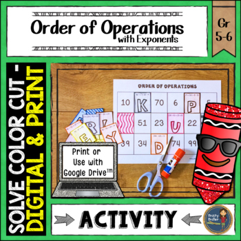 Preview of Order of Operations Activity - Math Solve Color Cut