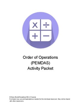 Preview of Order of Operations Activity Packet