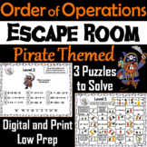 Order of Operations Activity: Pirate Themed Escape Room Math