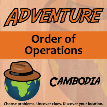 Preview of Order of Operations Activity - Printable & Digital Cambodia Adventure Worksheet