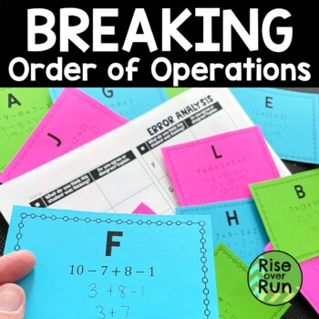 Preview of Order of Operations No Exponents Activity with Error Analysis