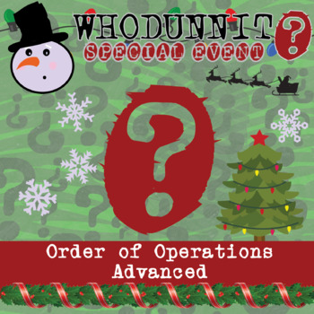 Preview of Order of Operations (Advanced) Winter Whodunnit Activity - Printable Game