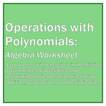 Preview of Order of Operations: Algebra Worksheet