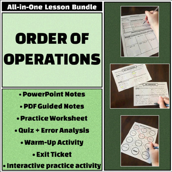 Preview of Order of Operations - All-in-One Bundle - Notes, Worksheets, Quiz, and more!