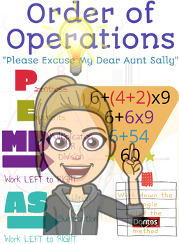 Preview of Order of Operations Anchor Chart