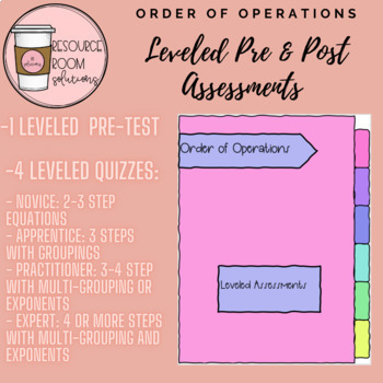 Preview of Leveled Order of Operations- Assessments
