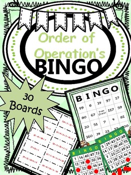 Preview of BINGO* Order of Operations {30 BOARDS} (NO PREP)