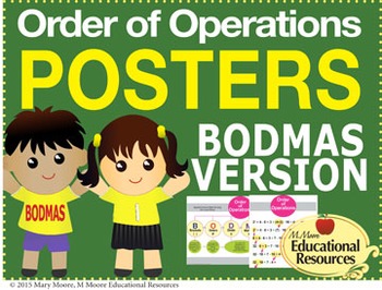 Preview of Order of Operations - BODMAS - 2 MATH POSTERS - 24" x 36"