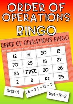 Preview of Order of Operations (BODMAS, PEDMAS, BOMDAS, BIMDAS) Bingo