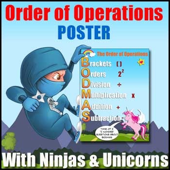 Preview of Order of Operations Poster - Ideal for Math Walls and the Back of Bathroom Doors