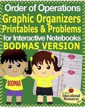 Preview of Order of Operations - BODMAS - Interactive Notebook, Graphic Organizers, & More