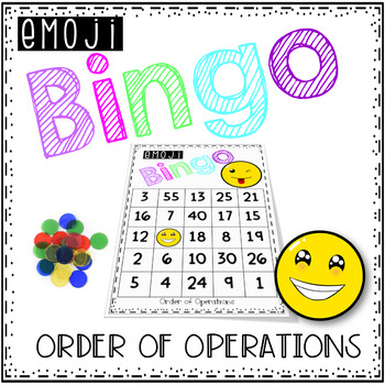 Preview of Order of Operations Bingo - Emoji Style
