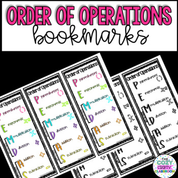 Preview of Order of Operations Math Bookmark
