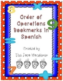 Order of Operations Bookmarks in Spanish