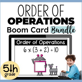 Preview of Order of Operations Practice Activities Boom Cards Bundle