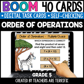 Preview of Order of Operations Boom Cards Grade 5 - Digital