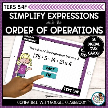 Preview of Order of Operations | Boom Cards Math
