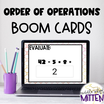 Preview of Order of Operations Boom Cards - Perfect for Distance Learning!